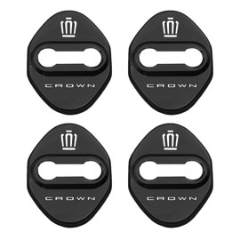 SAWAKAKI Toyota Crown Sport 30 Series Custom Designed Door Striker Cover, Door Lock Cover with Logo, Rust-Proof Metal, Custom Parts, Set of 4 (Black)