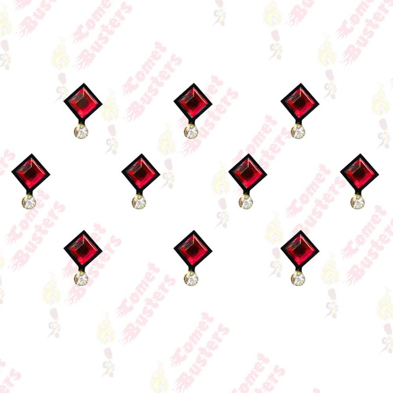 Comet Busters Beautiful Square Red Stone Bindi