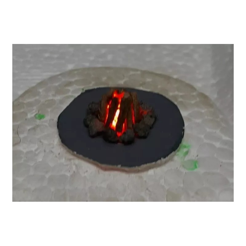 Unbranded HO Scale Campfire With Orange Flickering Light