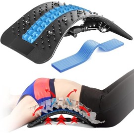 Camilla De Espalda Baja Con Puntos De Acupresin Magnticos,Utilizado Para Aliviar La Hernia De Disco,La Escoliosis Y La Citica(Negro)                  