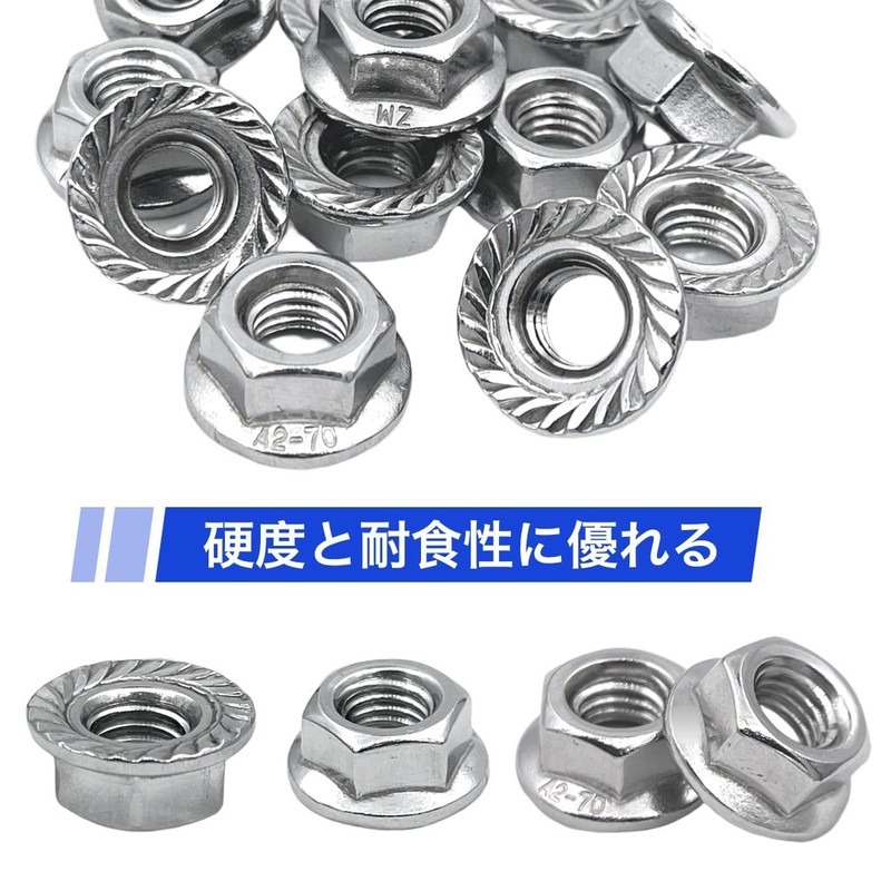 winova M8 Hex Lock Nut Hex Flange Nut Stainless Steel
