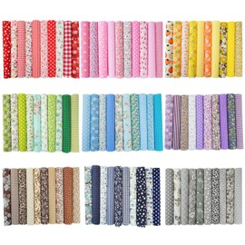 Cotton Fabric Printed Square Patchwork Fabrics for Sewing Quilting Crafting (Polka Dot, 100Pcs 3.9"x3.9")