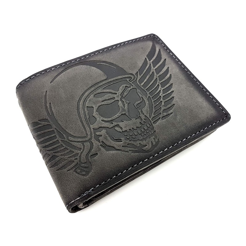 Jockey Club Genuine Leather Biker Wallet Horizontal Hunter Leather Wallet
