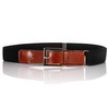 Junior/Childrens 5-15 Years Adjustable Elasticated Belt with Buckle/Brown Leather Fittings.