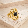 Joliernelle 18K Gold Sun Ring with Lapis/Opal/Moon Stone/Agate/Turquoise stone Ring
