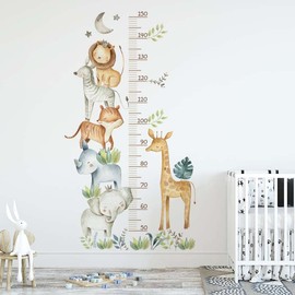 Children's Height Chart Wall Sticker, 60-160 cm, Children's Height Chart Wall Sticker, Children's Room Animals, Children's Height Chart Wall Sticker, Animals Forest for Children's Rooms, Baby Room