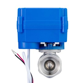 3/4" Motorized Ball Valve, Stainless Steel Ball Valve Full Port, 9-24V AC/DC, 2 Wire Auto Return