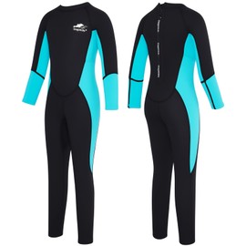 Gogokids Children's Wetsuits, Thermal Swimsuits, Girls' Rash Guard One-Piece Swimwear, 2.5 mm Neoprene Diving Suit, Snorkel Suit, UV Protection 50+