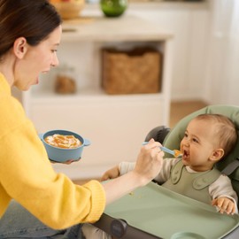 Eascrozn Baby Spoons, 6 Pack First Stage Silicone Feeding Spoons, Soft Tip Feeding Baby Utensils, Baby Led Weaning Supplies Training Spoons, Dishwasher and Boil Safe