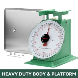 Tada 220lbs Heavy Duty Mechanical Kitchen and Food Scale Industrial Scale with Stainless Steel Platform Analog Produce Scale for Farmers Market and Horse Hay