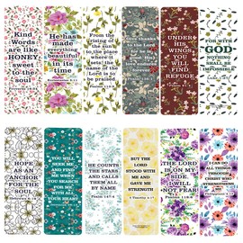 NewEights Christian Religious Novelty Theme Bookmarks (2-Sets X 6 Cards) – Daily Motivational Card Set – Collection Set Book Page Clippers – Ideal for Church Events