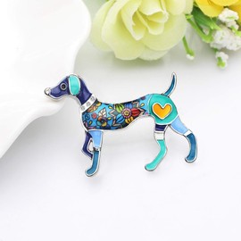 DOWAY Enamel Whippet Dog Brooch Pins Cute Whippets Dog Gifts for Women Girl Dog Mom Lapel Scarf Decorations (Blue)