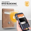 GSOIAX Men's Slim Wallet Leather Carbon Fiber RFID Blocking Simple