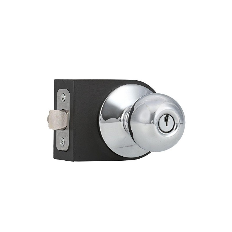 SCHLAGE F51A ORB 625 Orbit Knob Keyed Entry Lock, Bright