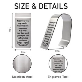 LAGZDFC Wherever You May Wander Wherever You May Roam Visor Clip for Cars, Travelers Prayer Gifts, Guardian Angel Driving Safety Car Accessories for New Driver, Driving Safety Visor Clip