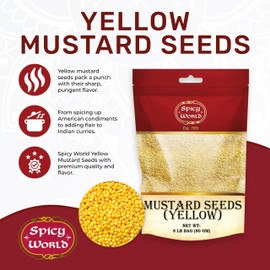 Spicy World Yellow Mustard Seeds Bulk, 5-Pounds
