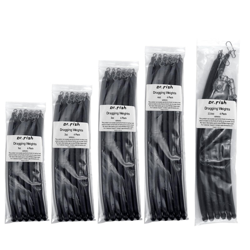 Dr.Fish 6 Pack Dragging Weights for Catfishing Trolling, Drifting Dragging