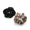 Vingtaine HS-164-BK- Velour, Big, Scrunchy, Elegant, Volume, Hair Access, Stylish,