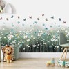2 Sheets Blue Daisy Wall Sticker White Flowers Wall Decals