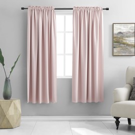 Blush Pink Curtains 72 Inch Length - 2 Panels Room Darkening Curtain Drapes for Bedroom Girls - Baby Pink Rod Pocket Thermal Insulated for Baby Nursery W 52" x L 72"