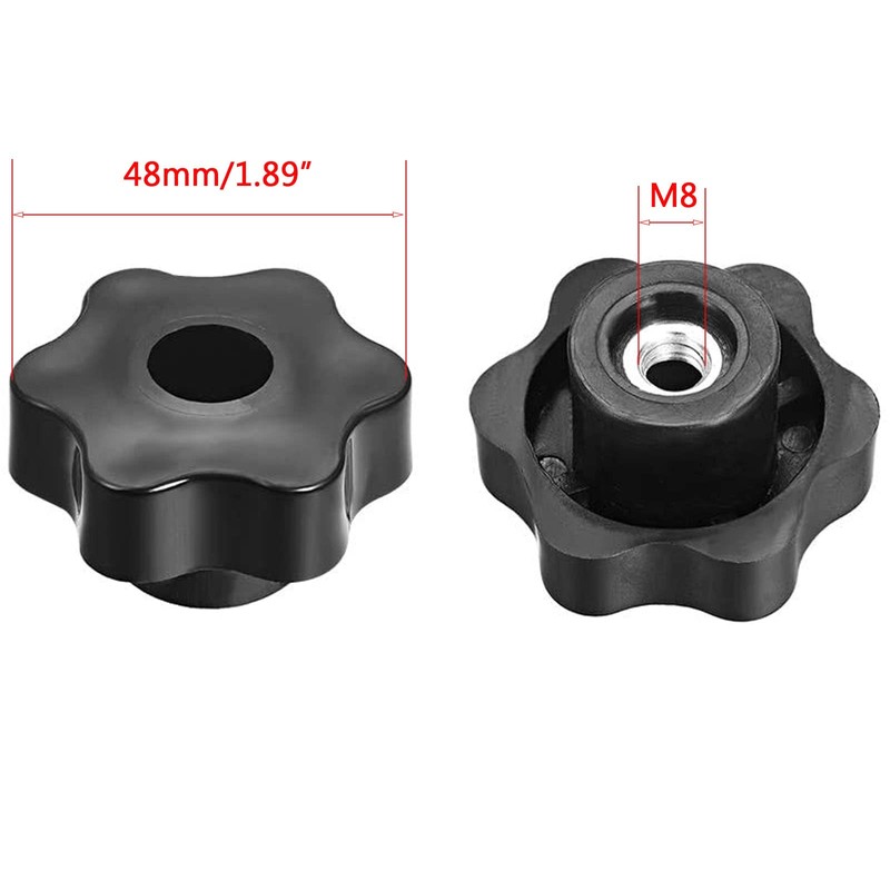 TA-VIGOR Threaded Clamping Knobs M8, Star Head Female Knob Screws