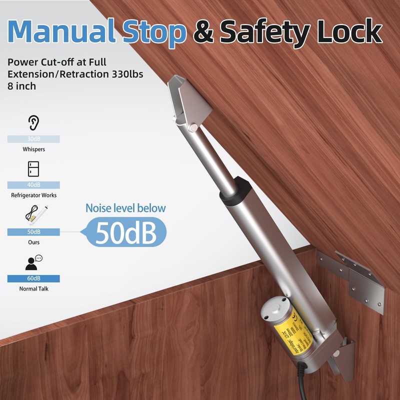 RVMARINEPAT 8 Inch 12v Linear Actuator, 330lb Thrust, High Speed