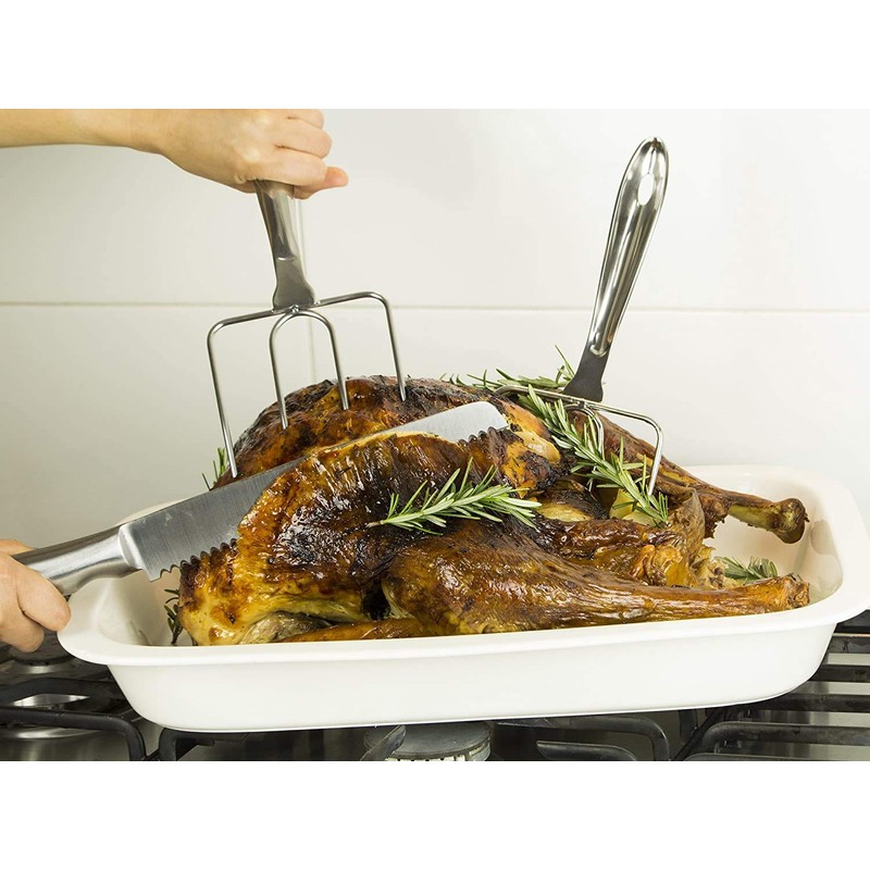 Stainless Steel Turkey Lifter,Set of 2 Heavy Roasted Turkey Meat