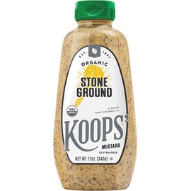 Koops' Organic Stone Ground Mustard, 12 oz. Bottle, 4 Pack