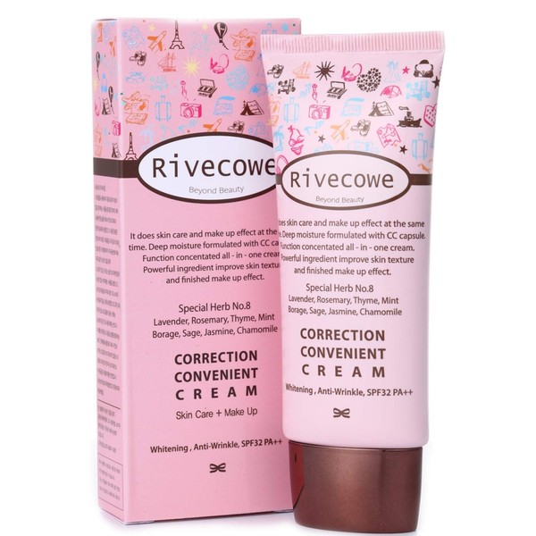 Rivecowe CC Cream SPF43 PA+++ 1.35 FL.OZ /40ml, Skin Care + Make Up, Whitening / Anti-Wrinkle