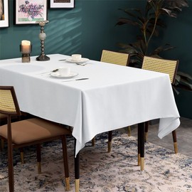 BALCONY & FALCON Table Cloth for 6 Foot Rectangle Tables – Waterproof, Wrinkle-Free Farmhouse Tablecloth for Dining, Kitchen, Wedding, Baby Shower & Holiday Gatherings (Owl Gray, 55" x 95")