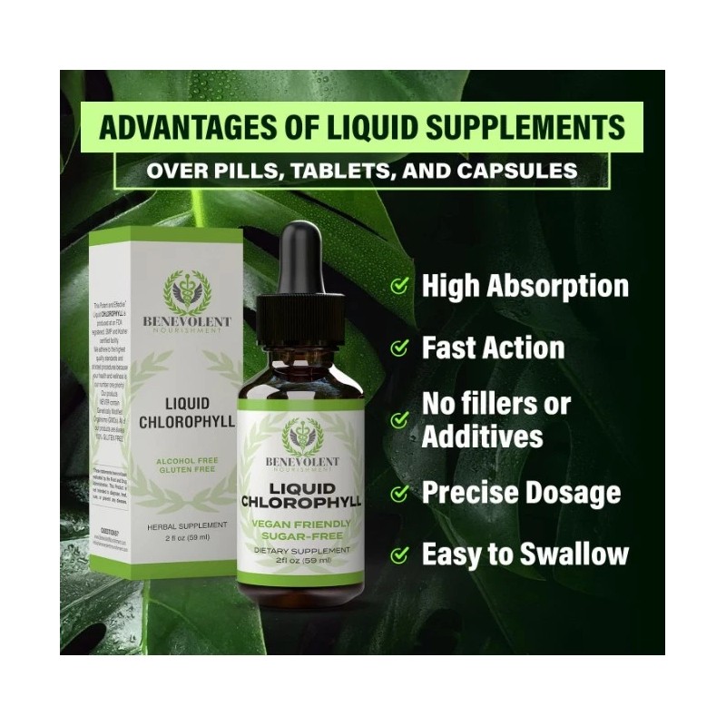 Chlorophyll Liquid Drops, 4 Month Supply Liquid Chlorophyll Supplemen (1