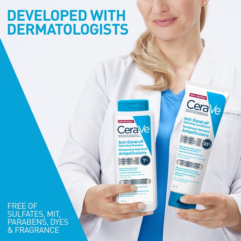 CeraVe Anti Dandruff Hydrating Conditioner, Leaves Hair Soft, Nourished &