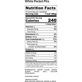 Libanais 6" Classic White Traditional Pocket Pita Bread, Vegan, Kosher, Halal, 3 Pack, 10 loaves per pack (30 Pitas). Freshly Baked Daily!