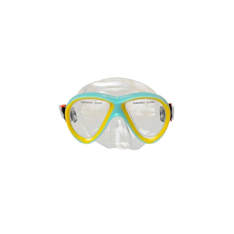 Hawaii Divers Guppy Kids Snorkel Dive Mask, Sky/Yellow, One Size