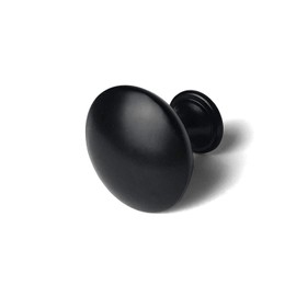 ANGSTROM 1-Pack Round Cabinet Knob, Smooth Top Diameter 1.25" (Black)