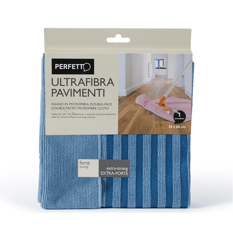 Perfetto Double-Face Microfiber Floor Cloth, Dimension- 50 X 60 cm,