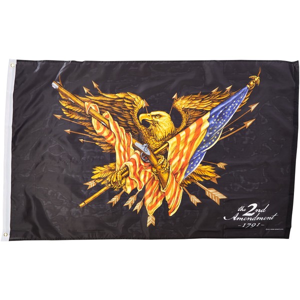 Hot Leathers FGA1058 Multi Color 3' x 5' 2nd Amendment Eagle Flag
