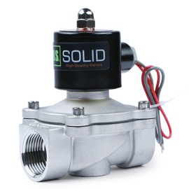 U.S. Solid 1" 24V AC Stainless Steel Electric Solenoid Valve N.C. Air Water Fuel VITON