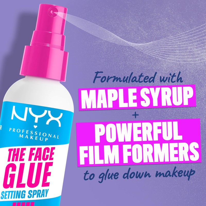 NYX PROFESSIONAL MAKEUP The Face Glue Setting Spray, Transfer-Resistant Waterproof