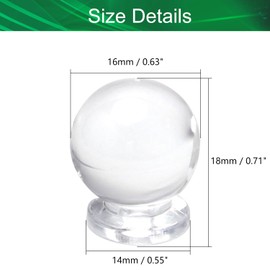 Yinpecly 6PCS Self Adhesive Cabinet Pull Handle, Mini Acrylic Pull Knobs, Tiny Handle 16mm Diameter, Self Stick No Drilling Clear Knobs for Jewelry Box, Gift Case and Makeup Box