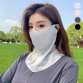 3D Airhole Cooling Mask Hemline Face & Cheek Cover Motorcycle Dark Gray/FREE 5ea