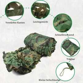 MIKKUPPA Camouflage Net Camouflage Net - 150D Oxford Fabric, 1.5 x 2 m, 3 x 3 m, 3 x 4 m, 3 x 6 m, 4 x 6 m, for Hunting, Camping, Outdoor, Military, Privacy Screen & Decoration
