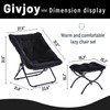 Givjoy Comfy Folded Chair with Ottoman, Oversized Folding Faux Fur