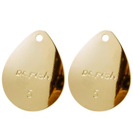 Dr.Fish 30pcs Fishing Spinner Blade Colorado Kit Gold Spoon Spinner Bait Making DIY Parts Accessories Supplies Assortment Freshwater Saltwater Walleye Rig Inline #5