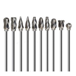 YUELUTOL Aluminum Cutting Bits Carbide Burr Set 10 Pieces With 3mm1/8inch For Die Grinder