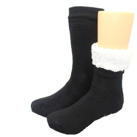 FRALOSHA Mens slippers Socks 3 Pairs Winter Warm Fuzzy Lined Non-Slip Soft Reading socks