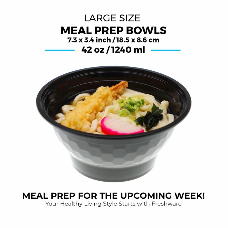 Freshware Meal Prep Bowl Containers [30 Pack] Plastic Bowls with
