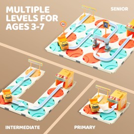 SYNCFUN Kids Toy STEM Board Games, Montessori Construction Puzzle, Logic Road Builder, Ideal Birthday Party Gift for Boys & Girls Ages 3-5 4-8