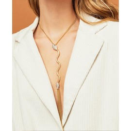 Milacolato Women's Long Necklaces for Women, Boho Chain, Tassel Pendant, Boho Necklace, Circle Knot Bar, Feather Leaf Pullover, Necklace, Statement Necklace for Women, Pack of 6, Metal