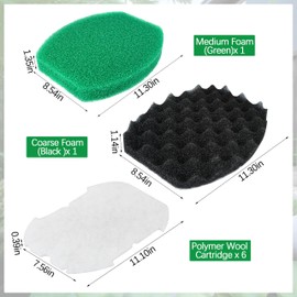 Pond Filter for Maintenance Kit for Inpond 5 in 1 600 Gallon Model, Polymer Wool Filter Pads and Foam Filters Media Pad (Fit 600/900)